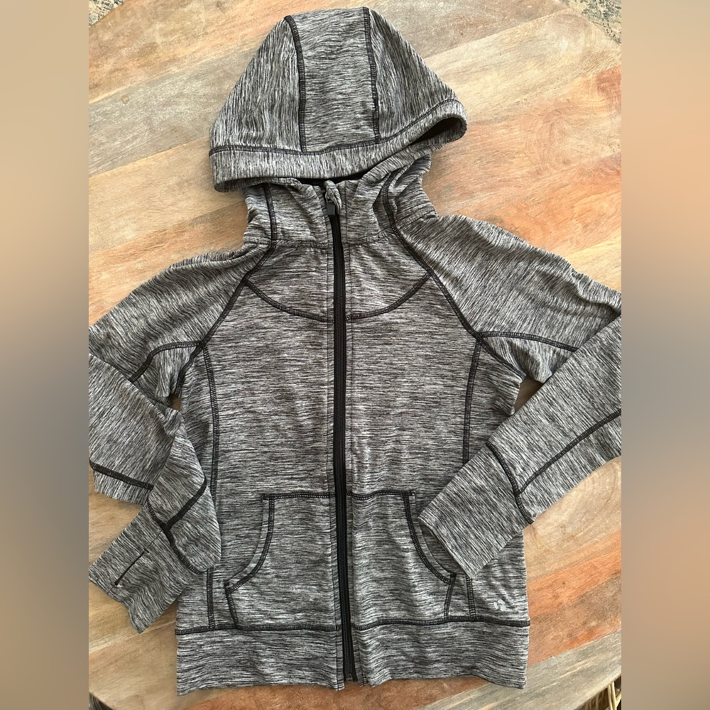 90 Degrees by Reflex Girls Gray Black Yoga Hoodie